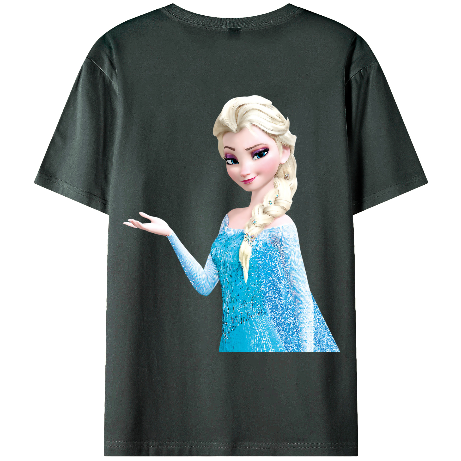 （画像用） アナと雪の女王 アンナ エルサ Frozen Anna Elsa 綿100％ メンズ半袖Tシャツ（バックプリント） 通気性